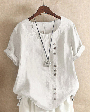 Lively® Vêtements été Blanc / S Chemisier oversize boutonné en lin | Lively™